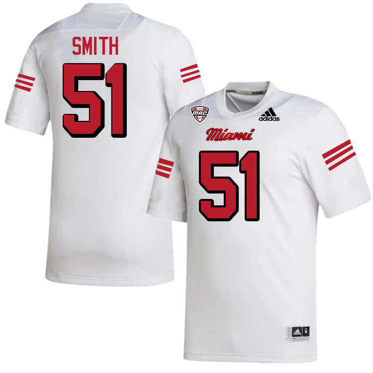 Miami University Redhawks #51 Eric Smith College Football Jerseys Stitched-White